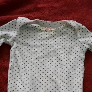 Baby Girl Onesie - 5 Months - Carter's- White Silver Polka Dot - 6 Months